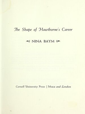 cover image of The Shape of Hawthorne's Career